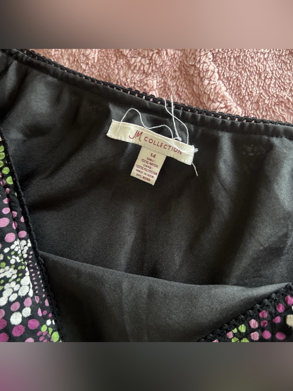 JM Collection Geometric Maxi Skirt in Black & Purple Size LARGE - Picture 7 of 7